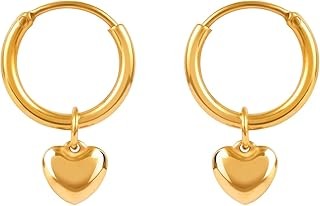 18K Gold Plated Heart Earrings for Women | Waterproof & Anti Tarnish Demifine Jewelry | Gifts for Women & Girls | 1 Year Warranty*